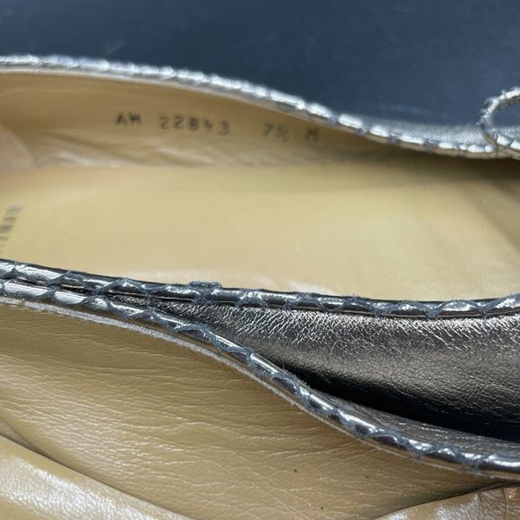 Stuart Weitzman Snake Skin Ballet Shoes Women 7.5 M Lamb Leather Flats Ballerina - Picture 7 of 7